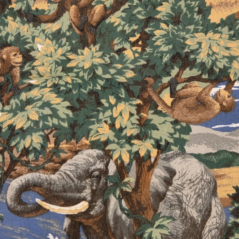 Elephants and Monkeys Jungle Craft Sewing Fabric 44